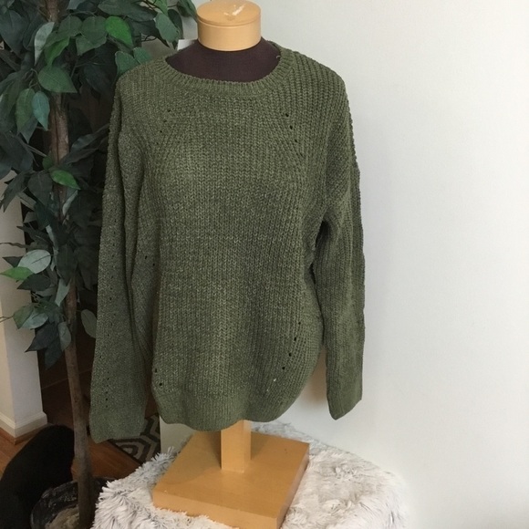 SO Matte Chenill pullover sweater XXL olive NWT - Picture 1 of 11